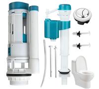 Toilet Flush System Replacement, Toilet Cistern Flush Parts with Dual Flush Valve, Adjustable Height, Push Button Cistern Flush Replacement