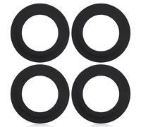 Toilet Flush Valve Rubber Seal Washer,4Pcs Replacement Flush Valve Base Sealing Washer,Black Flush Valves Gasket Compatible with Siamp Optima 49 and 50,Connection Leak-Free Toilets Valves Repair