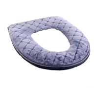 Toilet For Seat Cover Plush Soft Padded Cushion with Waterproof Backing Fits Most Toilet Shapes U O V, Removable Strap for Easy Installation (silver gray)