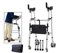 Toilet Frame S for Seniors Multi-Function Aid, Frame,Folding 4 Wheel Rollator,with Padded Seat,Foldable Adjustable,Assist Equipped with Arm Rest Pad Lightweight Roll,C-C