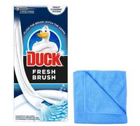 Toilet Fresh Brush with Holder-Toilet Bowl Cleaner Starter Kit [1 Handle + 4 Refills]- with Microfibre Cleaning Cloth
