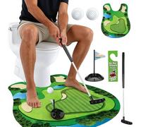 Toilet Golf Set, Gifts for Men with Bat, Balls Putting Mat, Funny Mini Golf Game for Home, Creative Gift Idea for Men for Father's Day, Birthday Decoration, Fun in the Bathroom