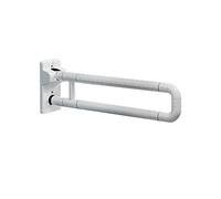 Toilet Grab Bar Folding Drop Down Grab Grips Stainless Steel Hinged Bathroom Safety Rail Non-Slip Folding Armrest Support Rail for Elderly Handicapped Disabled Users (60cm)