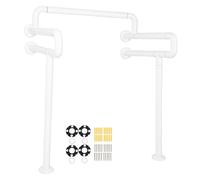 Toilet Grab Bar for Elderly & Disabled | Double U Shape Handrails with Secure Grip | Security Rails for Bathroom/Toilet/Hospital Use | Ergonomic Design, Easy Installation