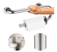 Toilet Grab Bars 16 Inch - Toilet Paper Holder Grab Bar Stainless Steel Knurled Toilet Grab Bars for Seniors Bathtub Bathroom Rails for Elderly Safety Balance Support, Chrome