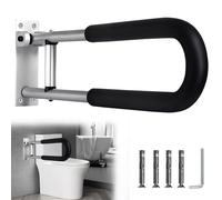Toilet Grab Bars for Bathroom, Handicap Grab Bars for Bathroom, Foldable Toilet Grab Bar Padded, Non Slip Toilet Support, Einfach zu Installieren, Load Up to 120KG, For Disabled Elderly Pregnant Woman