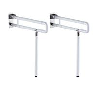 Toilet Grab Rails White, 2 Pack Foldable Toilet Rails Stainless Steel Bathroom Grab Bar 60cm Adjustable Handles Safety Support Handles Shower Aid for Elderly Disability 60cm/23.6in