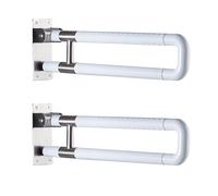 Toilet Grab Rails White, 2 Pack Foldable Toilet Rails Stainless Steel Bathroom Grab Bar 70cm Adjustable Handles Safety Support Handles Shower Aid for Elderly Disability 70cm/27.5in