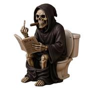 Toilet Grim Reaper Figurine, Add a Wicked Twist to Your Decor with This Hilarious Grim Reaper Figurine, Spooky Gothic Skeleton Figurines, For Bath Desktop Home Bookshelf