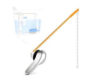 Toilet Handle Replacement Kit, Universal Front Mount Toilet Flush Lever with Zinc Alloy Handle & Stainless Steel Flapper Chain, 1 Pack Toilet Repair Kit, Compatible with American Standard/Mansfield