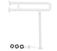 Toilet Handrail Toilet Grab Bar Bathroom Safety Handrail Shower Handrail ABS and Stainless Steel Construction Aid Assist Rail for Disabled Elderly Pregnant 61x70cm/24x27.6in(LxH)