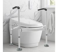 Toilet Handrail, Toilet Safety Rails, Height & Width Adjustable Toilet Stand-Up Toilet Armrest, Non-Slip Bathroom Safety Toilet Aid Stand, Toilet Safety Frame for Elderly, Pregnant Women, Handicapped
