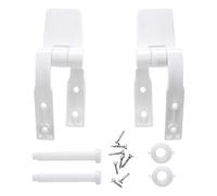 Toilet Hinges Replacement 1 Pairs Universal White Plastic Toilet Seat Hinges Replacement with Bolts Screw and Nuts for Seats Lids