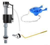 Toilet Inlet Valve Dual Flush Fill Valve Adjustable Water Level Control for Cistern Tank Silent Refilling Side Entry G3/8 Connection 2 Inch Flap Cover(A)