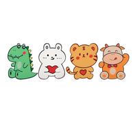 Toilet Lid 4pcs Odor Removal Sticker Cartoon Animal Pattern Felt