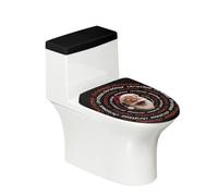 Toilet Lid Cover and Toilet Tank Cover Black Santa Claus Stretch Soft Polyester Washable Dust Covers with Elastic Bottom for Bathroom Fits Most Tanks & Lids (6 Pieces)