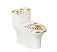 Toilet Lid Cover and Toilet Tank Cover Butterfly Yellow Sunflower Stretch Soft Polyester Washable Dust Covers with Elastic Bottom for Bathroom Fits Most Tanks & Lids (6 Pieces)