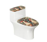 Toilet Lid Cover and Toilet Tank Cover Green Christmas Ball Stretch Soft Polyester Washable Dust Covers with Elastic Bottom for Bathroom Fits Most Tanks & Lids (6 Pieces)