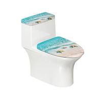 Toilet Lid Cover and Toilet Tank Cover Green Yellow Starfish Stretch Soft Polyester Washable Dust Covers with Elastic Bottom for Bathroom Fits Most Tanks & Lids (6 Pieces)