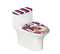 Toilet Lid Cover and Toilet Tank Cover Purple Santa Claus Stretch Soft Polyester Washable Dust Covers with Elastic Bottom for Bathroom Fits Most Tanks & Lids (6 Pieces)