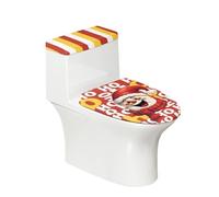 Toilet Lid Cover and Toilet Tank Cover Yellow Red Snowman Stretch Soft Polyester Washable Dust Covers with Elastic Bottom for Bathroom Fits Most Tanks & Lids (6 Pieces)