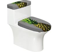 Toilet Lid Cover Set Elasticity Soft Smooth Fashion Decorate Durable with Exquisite Cartoon Pineapple Print