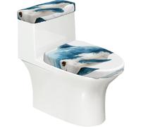Toilet Lid Cover Set Elasticity Soft Smooth Fashion Decorate Durable with Exquisite Cute Dolphins Print
