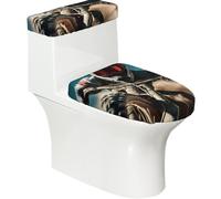 Toilet Lid Cover Set Elasticity Soft Smooth Fashion Decorate Durable with Exquisite Dust and Power Print