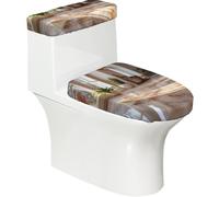 Toilet Lid Cover Set Elasticity Soft Smooth Fashion Decorate Durable with Exquisite Empty Room Print
