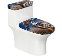 Toilet Lid Cover Set Elasticity Soft Smooth Fashion Decorate Durable with Exquisite Full Throttle Print