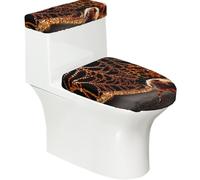 Toilet Lid Cover Set Elasticity Soft Smooth Fashion Decorate Durable with Exquisite Golden Spider Print