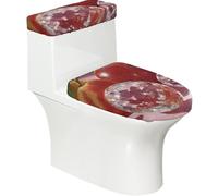 Toilet Lid Cover Set Elasticity Soft Smooth Fashion Decorate Durable with Exquisite Radiant Berries Print