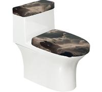 Toilet Lid Cover Set Elasticity Soft Smooth Fashion Decorate Durable with Exquisite Staring Into The Abyss Print