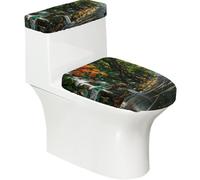 Toilet Lid Cover Set Elasticity Soft Smooth Fashion Decorate Durable with Exquisite Street After Rain Print