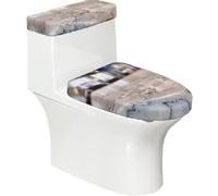 Toilet Lid Cover Set Elasticity Soft Smooth Fashion Decorate Durable with Exquisite Tidy Dining Table Print
