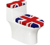 Toilet Lid Cover Set Elasticity Soft Smooth Fashion Decorate Durable with Exquisite UK Flag Print