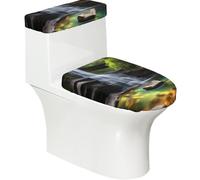 Toilet Lid Cover Set Elasticity Soft Smooth Fashion Decorate Durable with Exquisite Waterfall Views Print