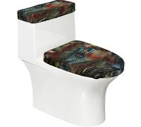 Toilet Lid Cover Set Elasticity Soft Smooth Fashion Personality with Exquisite Gradient Colored Fish Print Design