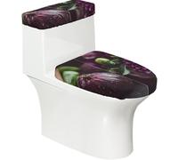 Toilet Lid Cover Set Elasticity Soft Smooth Fashion Personality with Exquisite Purple Onion Print Design