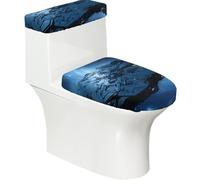 Toilet Lid Cover Set Elasticity Soft Smooth Fashion Personality with Exquisite Starship Print Design