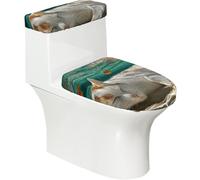 Toilet Lid Cover Set Elasticity Soft Smooth for Unique Cat Sleeping Underwater Print Home Decor Easy to Clean Install