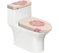 Toilet Lid Cover Set Elasticity Soft Smooth for Unique Little pink cherry blossoms Print Home Decor Easy to Clean Install