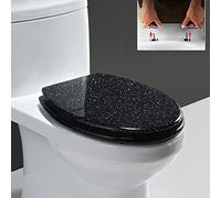 Toilet lid Glitter Toilet Seat Soft Close Toilet Seat with Quick Release and 360°Adjustable Hinges, Top-Fix Or Bottom-Fix Fittings, Easy to Install and Clean, Oval Glitter,Or