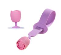 Toilet Lid Opener, Tulip Silicone Toilet Seat Handle, Touch Toilet Seat Grip, Prevents with, Essential Hygienic Bathroom Accessory (Purple)