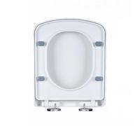 Toilet lid Rectangular Soft Close Toilet Seats Square Toilet Seat Soft Close with Quick Release Toilet Lid Top Fix Adjustable Hinges Easy Install (One Colo