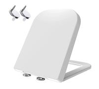 Toilet lid Square Toilet Seat Slow Close, Square Front, Toilet Lid Soft-Close, PP Material, White Toilet Seat, 14.2 * 17.7Inch