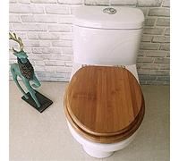 Toilet lid Toilet Seat Bamboo Solid Wood Toilet Lid with Slow Mute Toilet Seat Cover Thickened Top Mounted Bathroom Lid
