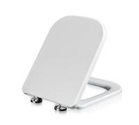Toilet Lid with Soft-Close Mechanism Soft Close Square Toilet Seat Soft Close Quick Release Suitable for Any Toilet (White, 34X45cm)