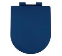 Toilet lidD Shaped Soft Close Toilet Seat with Quick Release, Top Fixing Toilet Seats with Adjustable Hinges, Colored D Shape/U Shape Toilet Lid Loo Seat(Dark Blue)