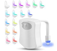 Toilet Light Inside Toilet 16 Colors, Changing Waterproof Automatic Motion Sensor Lights Smart Gadgets Bathroom Novelty Item Illuminate Toilets Bowl Light Fun Gifts for Women's Father's Day Birthdays